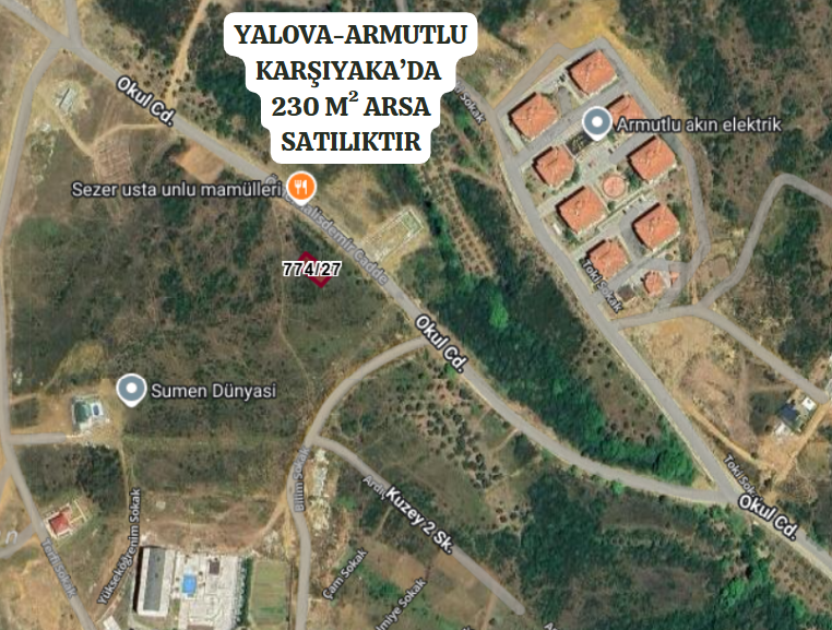 YALOVA ARMUTLU KARŞIYAKA'DA 229 M²  ARSA  SATILIKTIR. - YALOVA ARMUTLU fotoğraf 4